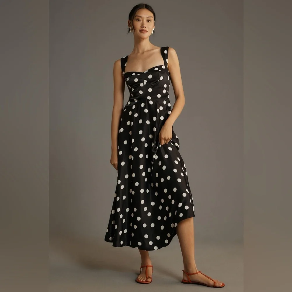 NWT Anthropologie The Jocelyn Sleeveless Slip Midi Dress by Maeve- Size SMALL 🟥 - Picture 1 of 4